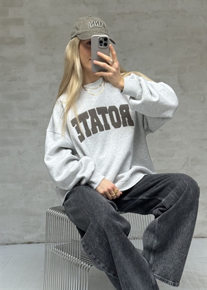 Iris heavy crewneck sweat Light Grey Melange ROTATE SUNDAY